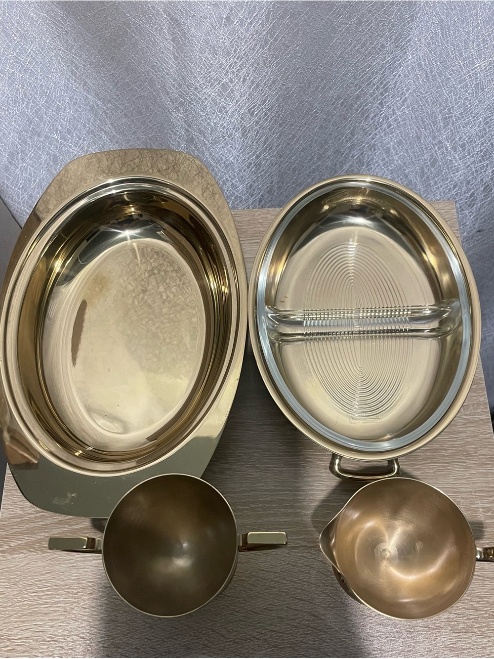 Gold-Tone Serving Set - Classic Polished Serving Tray and Creamer Set